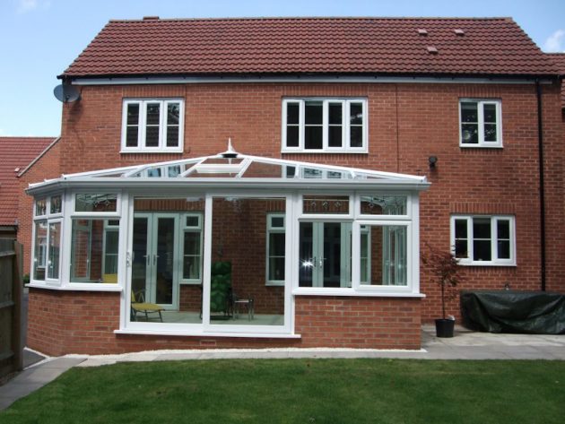 brick dwarf wall conservatory french doors Wye Valley