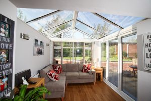 full height glass extension extra room
